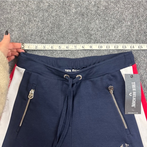 TRUE RELIGION Women’s Navy/White/Red Stripe Athletic Pant size: XS - NWT - Picture 6 of 8